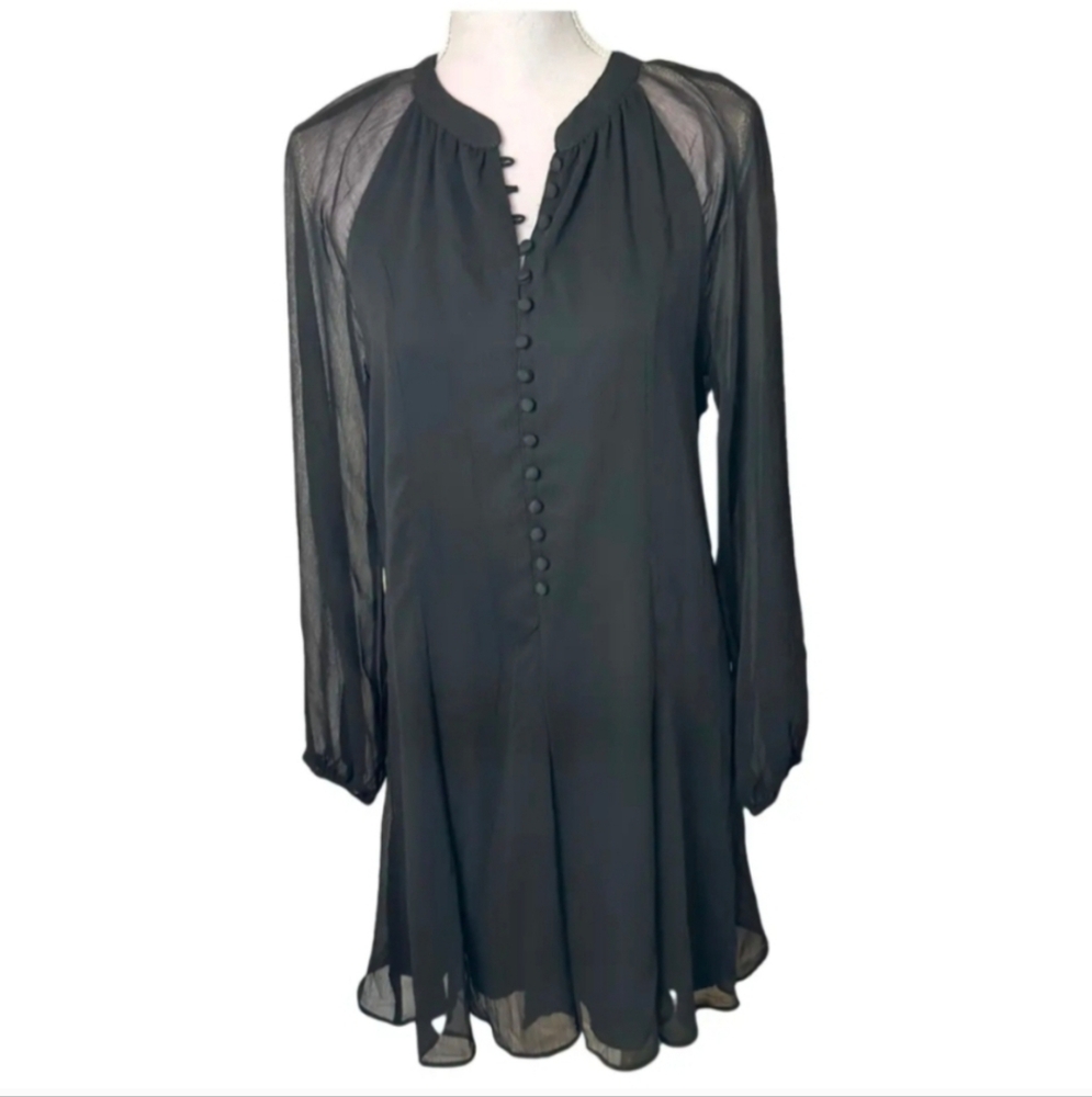 Joie Limited Edition Caviar Balloon Sleeve Dress Msrp $378 Sz L NWT - Picture 7 of 11